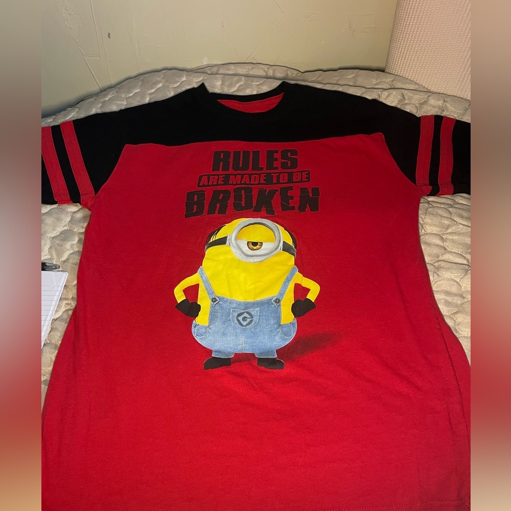 Despicable Me Minion "Rules Are Made To Be Broken" Graphic T-Shirt.